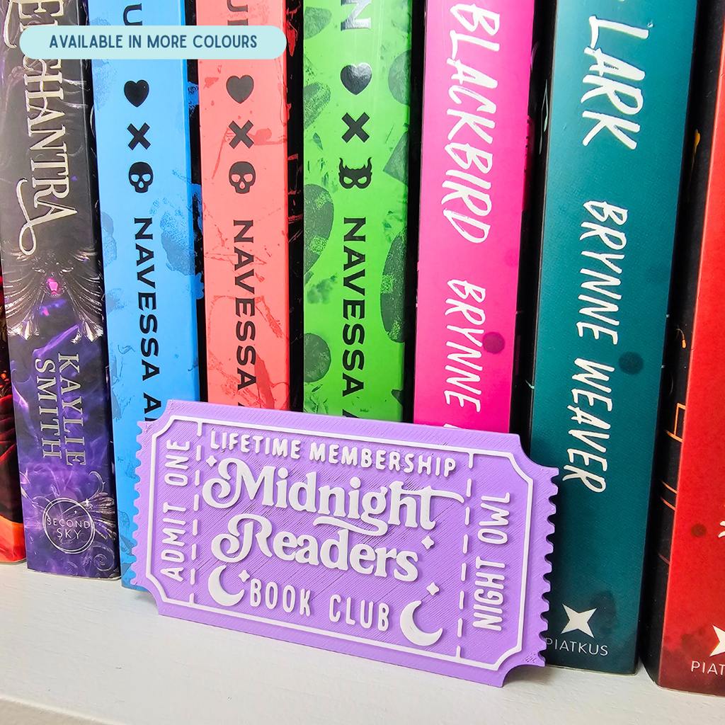 Midnight Readers Book Club Ticket - Shelf Decor