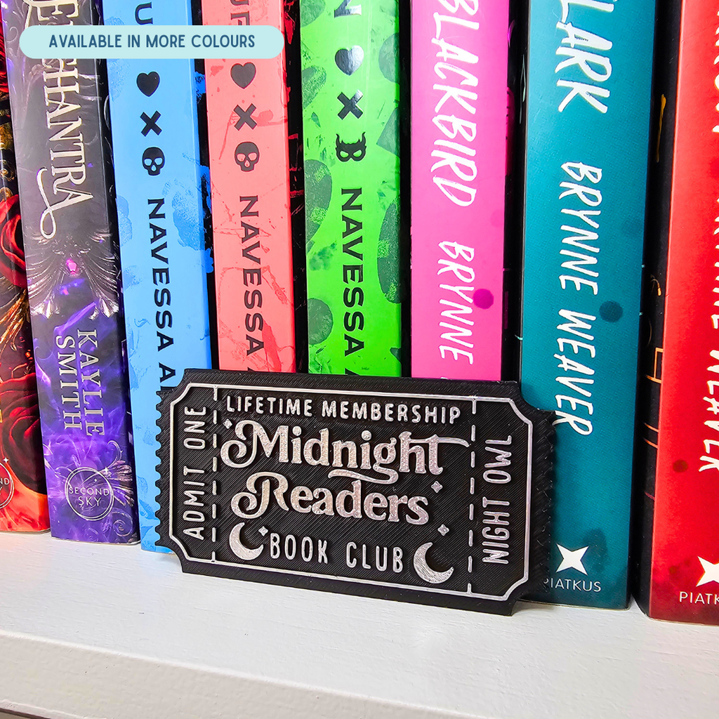 Midnight Readers Book Club Ticket - Shelf Decor