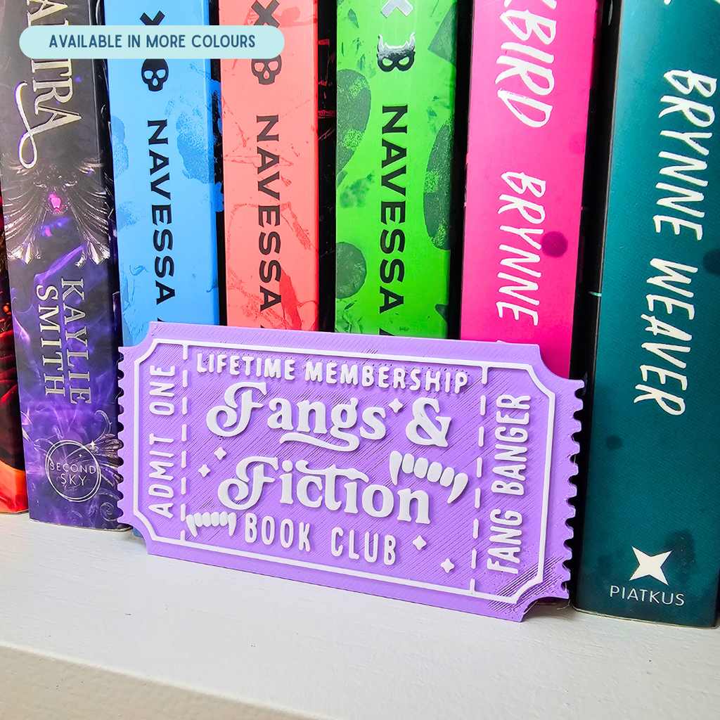Fangs & Fiction Club Ticket - Shelf Decor