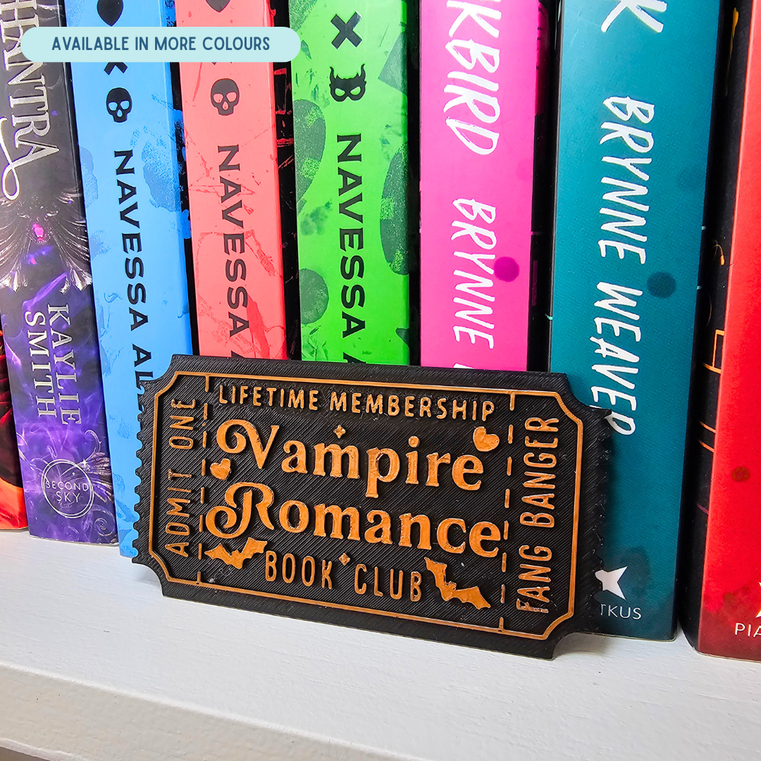 Vampire Romance Book Club Ticket - Shelf Decor