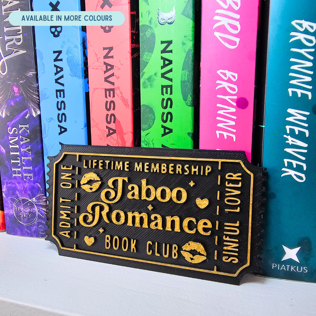 Taboo Romance Book Club Ticket - Shelf Decor