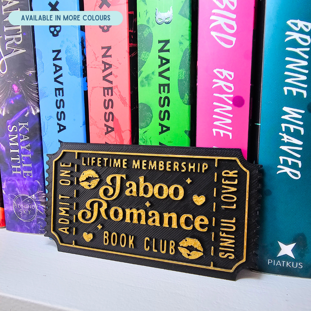 Taboo Romance Book Club Ticket - Shelf Decor