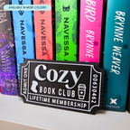 Cozy Book Club Ticket - Shelf Decor