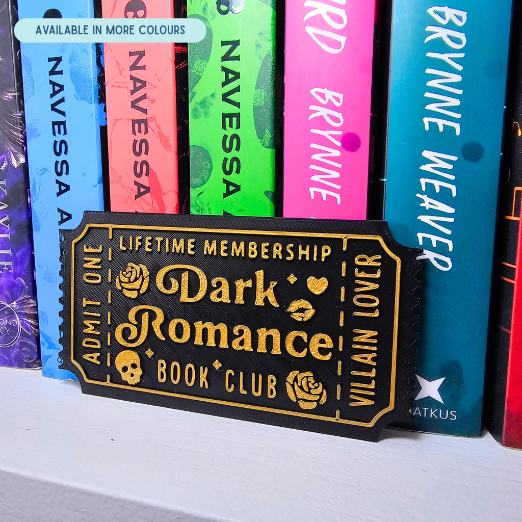 Dark Romance Club Ticket - Shelf Decor