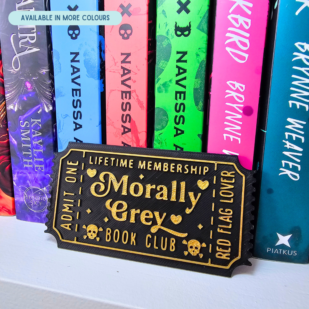 Morally Grey Book Club Ticket - Shelf Decor