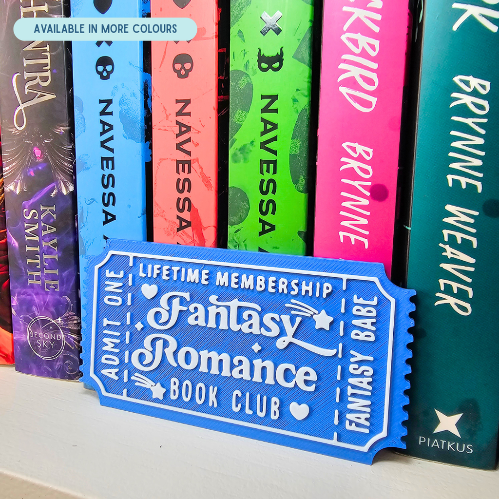 Fantasy Romance Book Club Ticket - Shelf Decor