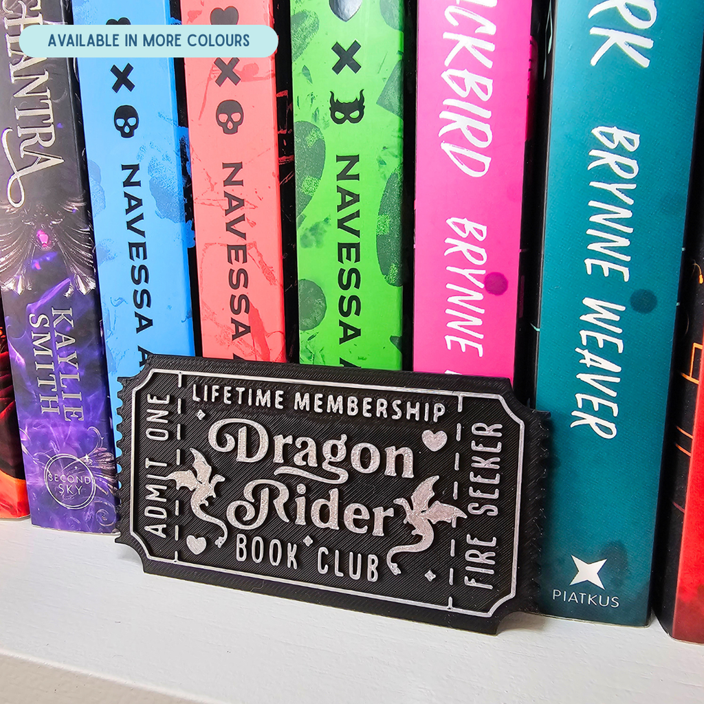 Dragon Rider Book Club Ticket - Shelf Decor