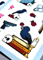 Pretty Murder Bird - Sticker Sheet